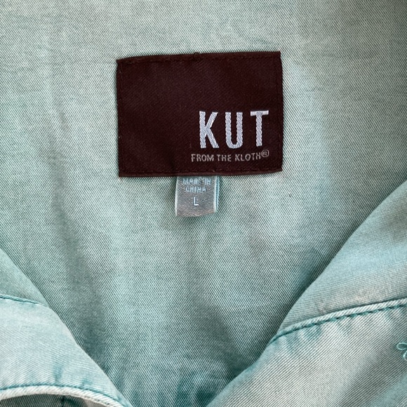 KUT from the Kloth Abigail Jacket Size Large Aqua - Picture 4 of 12